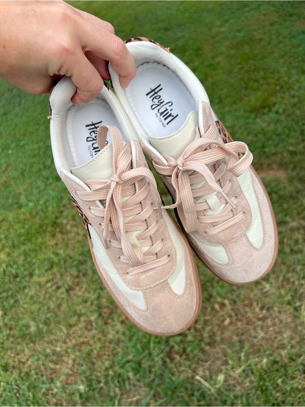 Corkys Cream and Brown Leopard Accent Sneakers - Picture 6 of 9